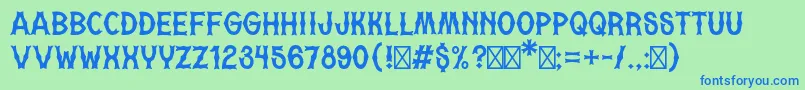 MotoristaRegular Font – Blue Fonts on Green Background