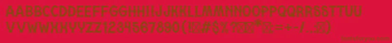 フォントMotoristaRegular – 赤い背景に茶色の文字