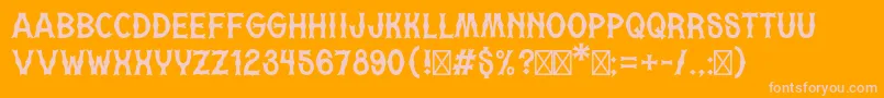 Fonte MotoristaRegular – fontes rosa em um fundo laranja