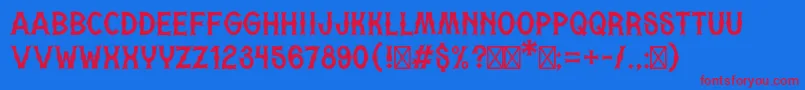 MotoristaRegular Font – Red Fonts on Blue Background