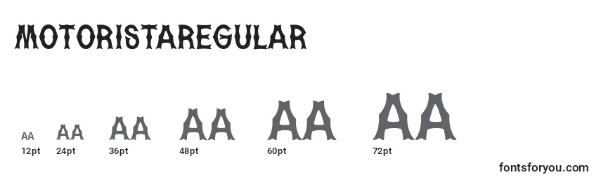 MotoristaRegular Font Sizes