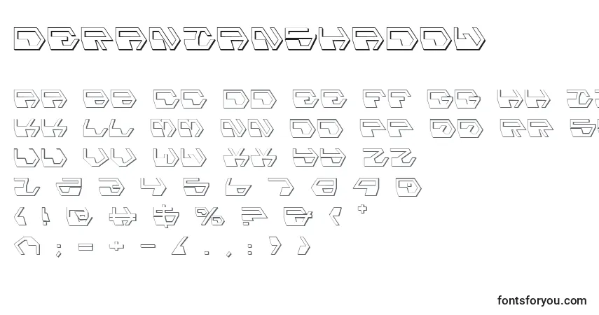 Schriftart DeranianShadow – Alphabet, Zahlen, spezielle Symbole