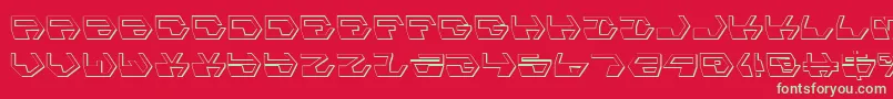 フォントDeranianShadow – 赤い背景に緑の文字