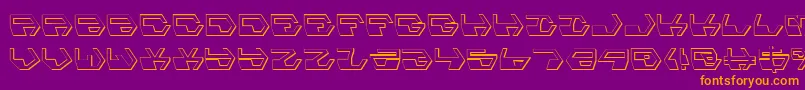 DeranianShadow-Schriftart – Orangefarbene Schriften auf violettem Hintergrund