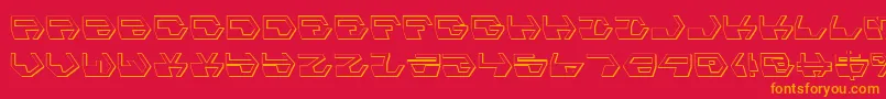 フォントDeranianShadow – 赤い背景にオレンジの文字