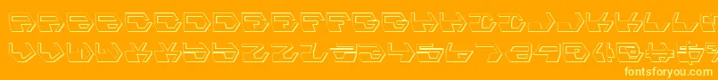 DeranianShadow-Schriftart – Gelbe Schriften auf orangefarbenem Hintergrund