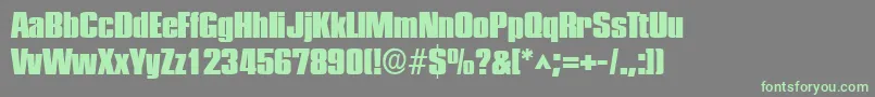 フォントPlakettefiveRegularDb – 灰色の背景に緑のフォント