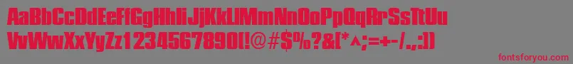 PlakettefiveRegularDb Font – Red Fonts on Gray Background