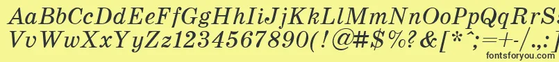 SchoolItalic Font – Black Fonts on Yellow Background