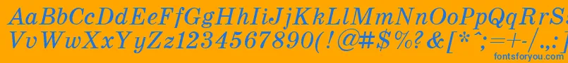 SchoolItalic Font – Blue Fonts on Orange Background