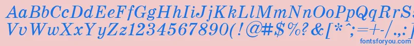 SchoolItalic Font – Blue Fonts on Pink Background
