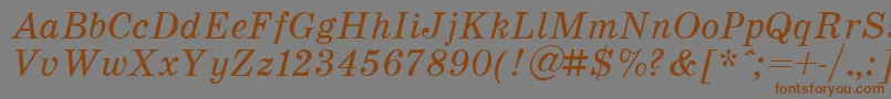 SchoolItalic Font – Brown Fonts on Gray Background