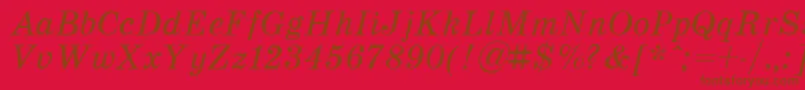 フォントSchoolItalic – 赤い背景に茶色の文字