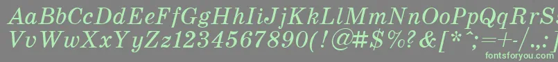 SchoolItalic Font – Green Fonts on Gray Background