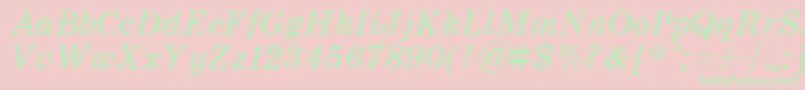 SchoolItalic Font – Green Fonts on Pink Background