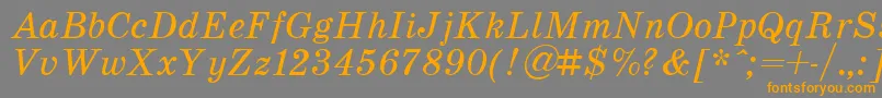 SchoolItalic Font – Orange Fonts on Gray Background