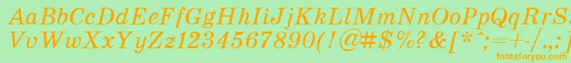 SchoolItalic Font – Orange Fonts on Green Background