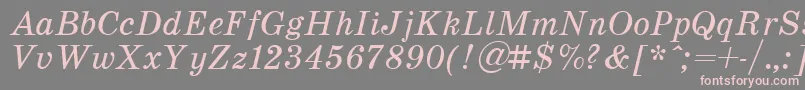 SchoolItalic-fontti – vaaleanpunaiset fontit harmaalla taustalla