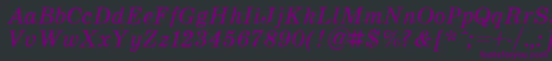 SchoolItalic-fontti – violetit fontit mustalla taustalla