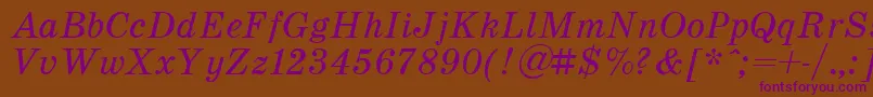 SchoolItalic Font – Purple Fonts on Brown Background