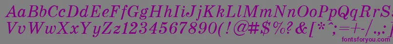 Шрифт SchoolItalic – фиолетовые шрифты на сером фоне