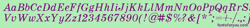 SchoolItalic Font – Purple Fonts on Green Background