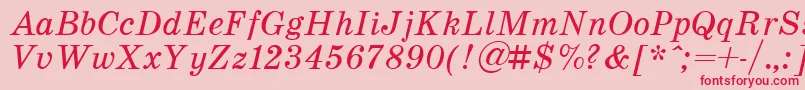 SchoolItalic Font – Red Fonts on Pink Background