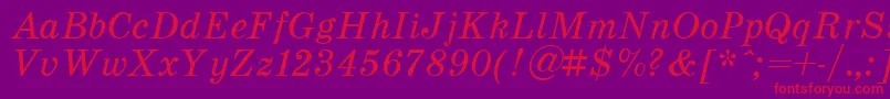 SchoolItalic Font – Red Fonts on Purple Background