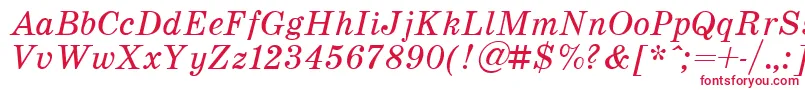 フォントSchoolItalic – 白い背景に赤い文字