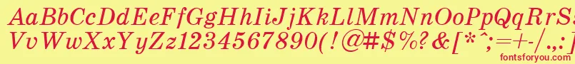 SchoolItalic Font – Red Fonts on Yellow Background