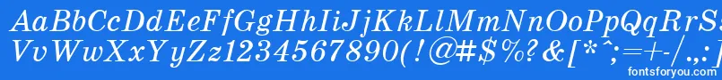 SchoolItalic-fontti – valkoiset fontit sinisellä taustalla