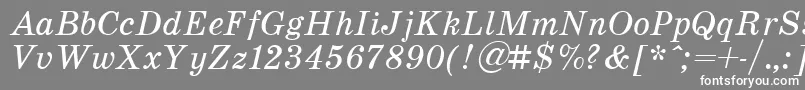 SchoolItalic-fontti – valkoiset fontit harmaalla taustalla