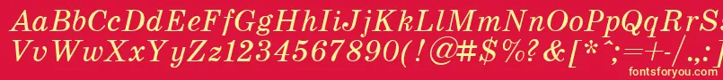 SchoolItalic Font – Yellow Fonts on Red Background