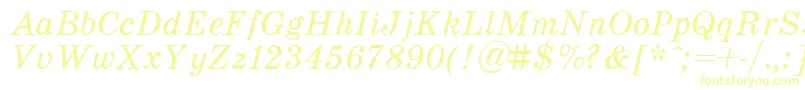 SchoolItalic Font – Yellow Fonts on White Background