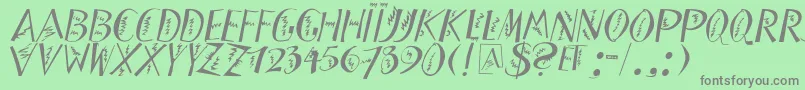 Fonte Zigzagdisplays – fontes cinzas em um fundo verde