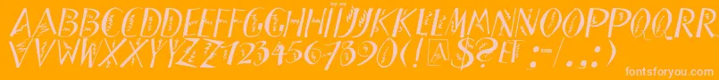 fuente Zigzagdisplays – Fuentes Rosadas Sobre Fondo Naranja