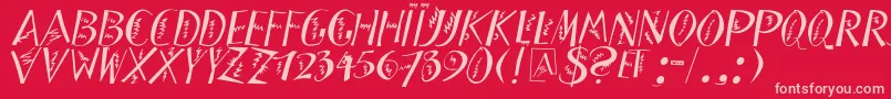 Zigzagdisplays Font – Pink Fonts on Red Background