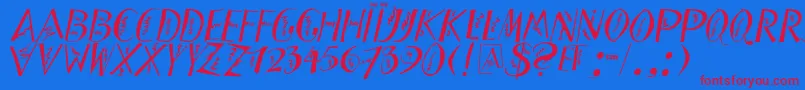 Zigzagdisplays Font – Red Fonts on Blue Background