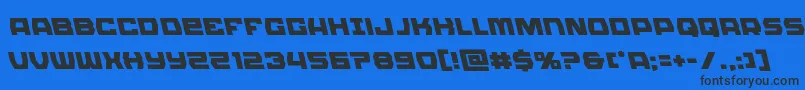 Шрифт Olympiccarrierleft – чёрные шрифты на синем фоне