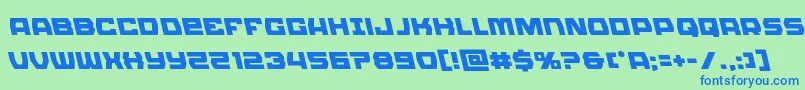 Шрифт Olympiccarrierleft – синие шрифты на зелёном фоне