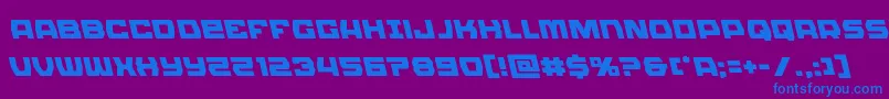 フォントOlympiccarrierleft – 紫色の背景に青い文字