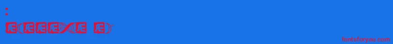 CodeOfLifeBrk-Schriftart – Rote Schriften auf blauem Hintergrund