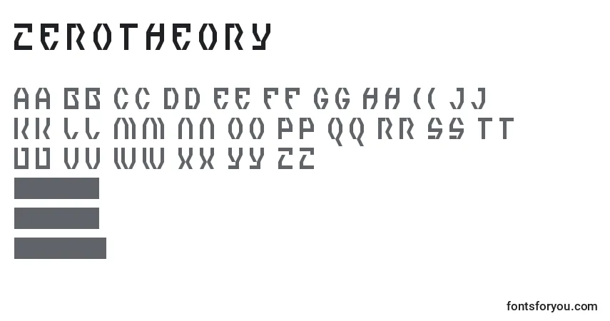 Schriftart ZeroTheory – Alphabet, Zahlen, spezielle Symbole