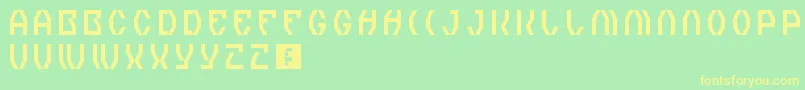 フォントZeroTheory – 黄色の文字が緑の背景にあります