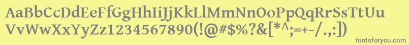 GentiumBasicBold Font – Gray Fonts on Yellow Background