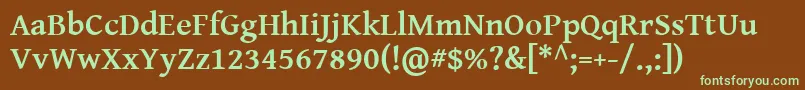 GentiumBasicBold Font – Green Fonts on Brown Background