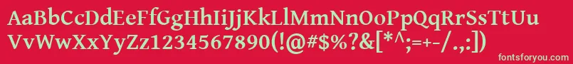 GentiumBasicBold Font – Green Fonts on Red Background