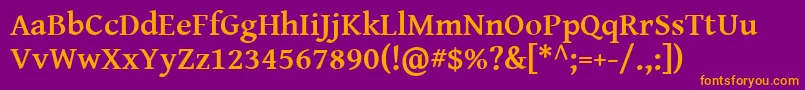 GentiumBasicBold Font – Orange Fonts on Purple Background