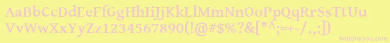 GentiumBasicBold Font – Pink Fonts on Yellow Background