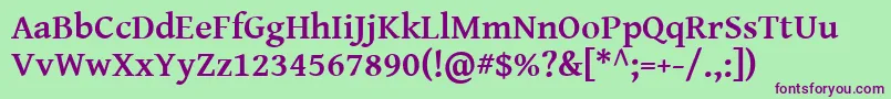 GentiumBasicBold Font – Purple Fonts on Green Background